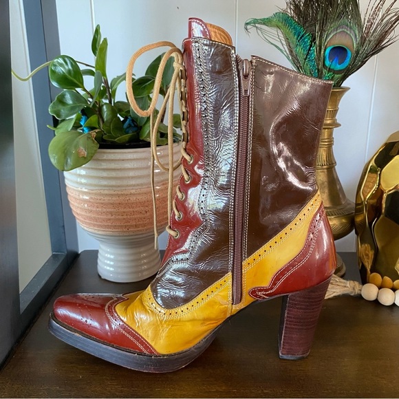 Charlie 1 Horse Sample Artisan Handcrafted Brazil Leather Multi Lace Up Heeled - Picture 10 of 14